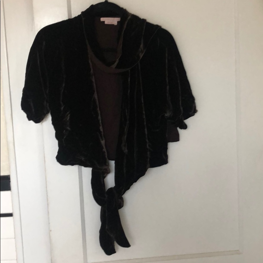 Max Azria Collection Velvet Wrap Top